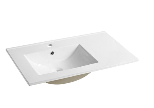 90cm Ceramic Vanity Top Left-hand Bowl