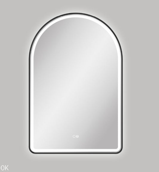  Valentina LED Matte Black Framed Mirror, 600 x 900mm