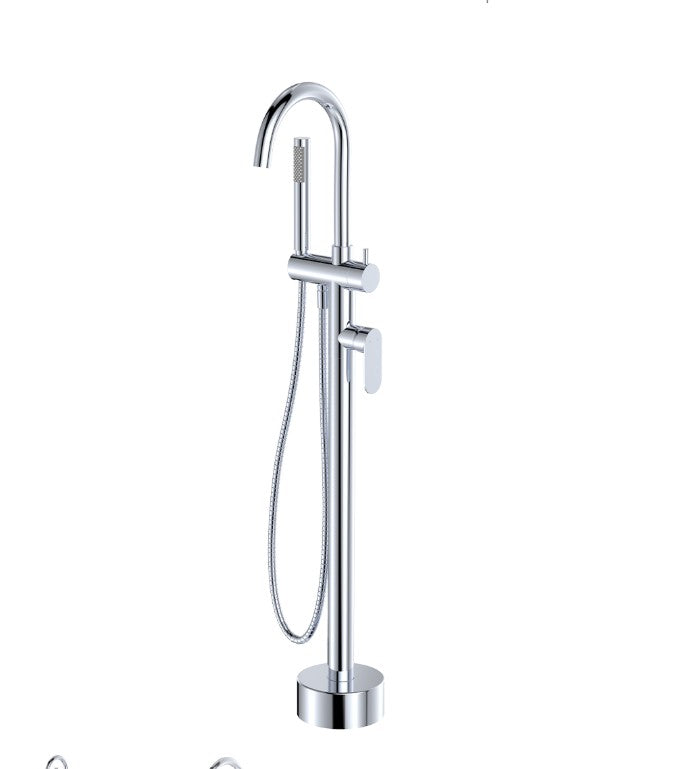 Empire Slim Floor Mounted Bath Mixer with Hand Shower