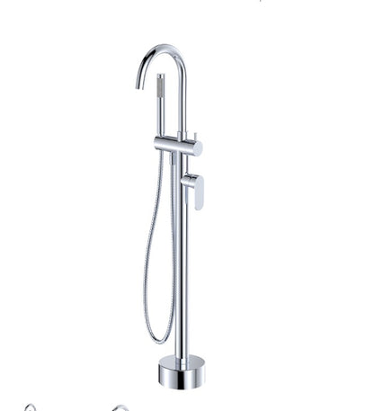 Empire Slim Floor Mounted Bath Mixer with Hand Shower