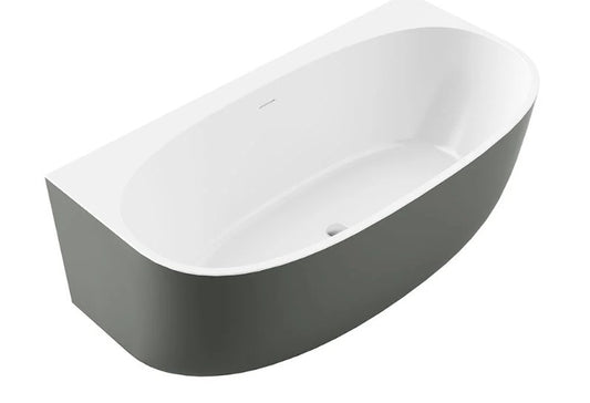 Morocco Back to the Wall Grey & White Bath 150cm