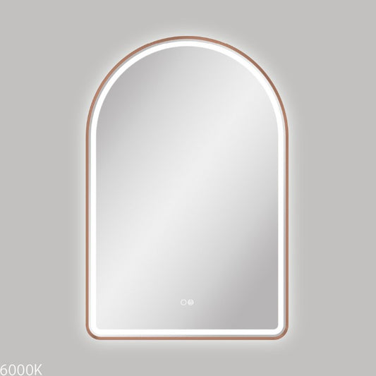  Valentina LED Brushed Copper Framed Mirror, 600 x 900mm