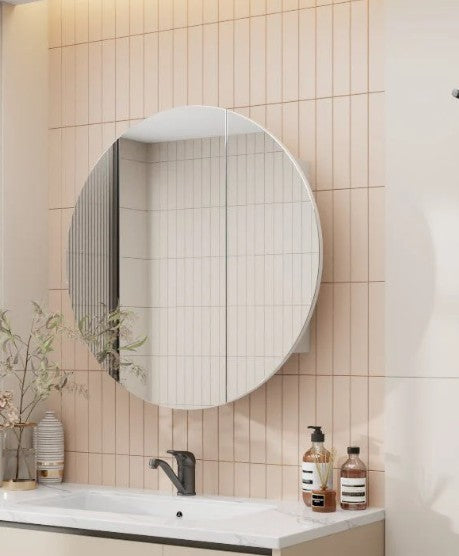 Natasha Round PVC Mirror Cabinet 80cm