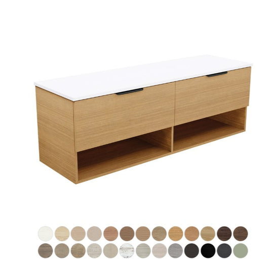 Kassi 1500 Double Bowl Wall Hung Vanity