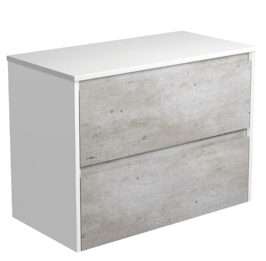 Amato Industrial 900 Wall-Hung Cabinet, Satin White Panels