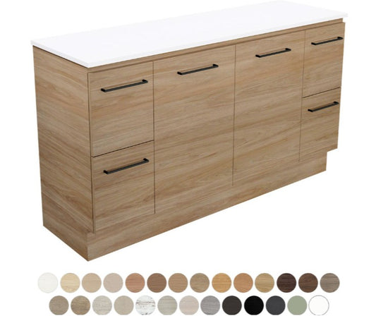 Carmen Door & Drawer 1500 Double Bowl Floor Standing Vanity