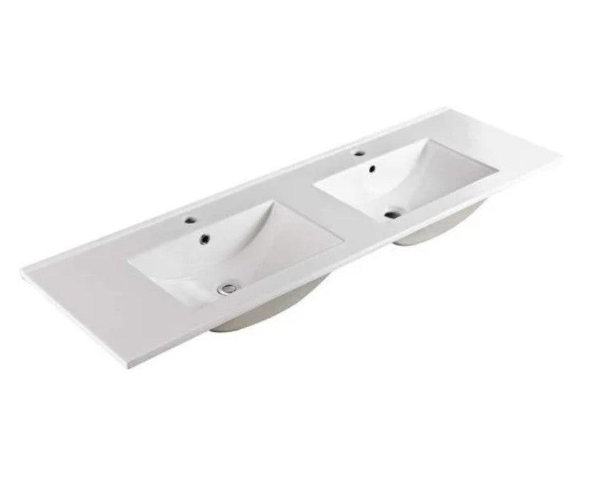 150cm Double Bowl Ceramic Vanity Top 1 Taphole