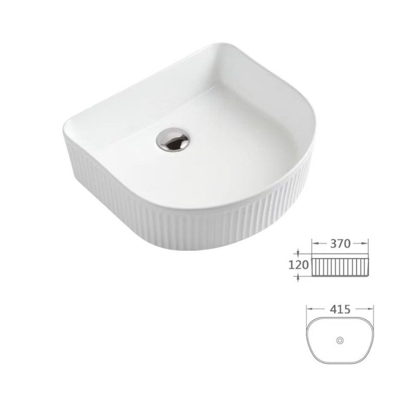 Quadrant Fluted Vessel White