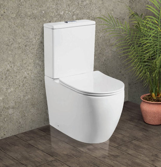 Hana Back-to-Wall Toilet Suite, Gloss White