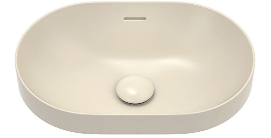 Aluca Pill Ceramic Semi-Inset Basin, Khaki