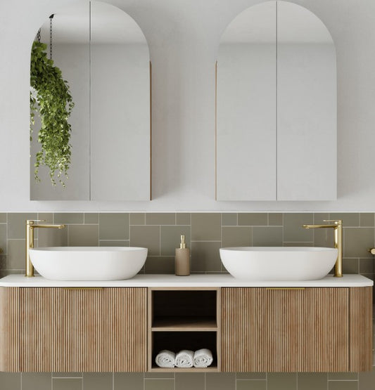 Marlowe Arch Mirror Cabinet, Two Doors, 600 x 1000mm