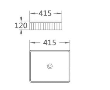 Square Fluted Vessel White