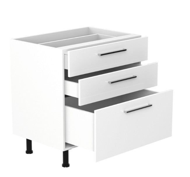 Q 80cm 3 Drawer Base Cabinet