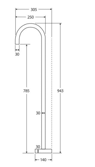 Kaya Gooseneck Floor Mounted Bath Outlet