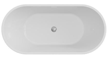 Koko Freestanding Acrylic Bath with Overflow, 1500mm