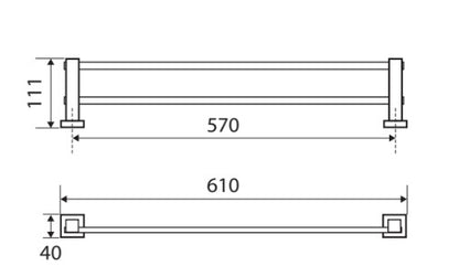 Modena Double Towel Rail