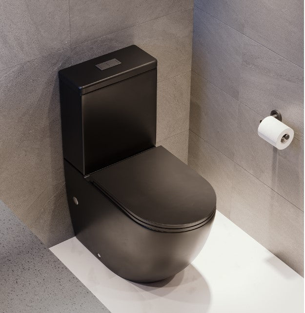 Koko Tornado Back-to-Wall Toilet Suite, Matte Black