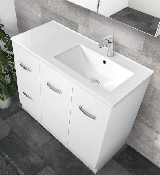 Dolce Edge Industrial 900 Offset Vanity on Kickboard