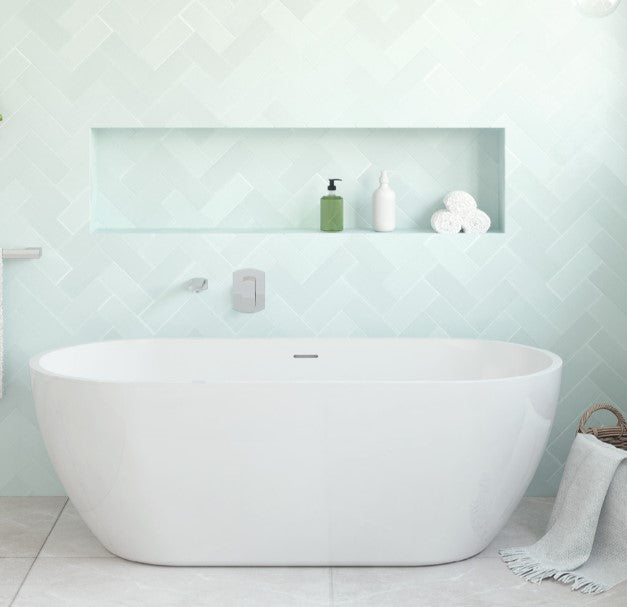 Koko Freestanding Acrylic Bath, 1680mm with Overflow