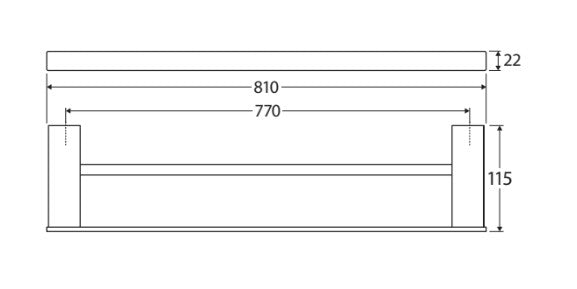Tono Double Towel Rail, 810 mm