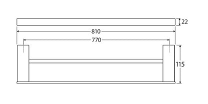 Tono Double Towel Rail, 810 mm