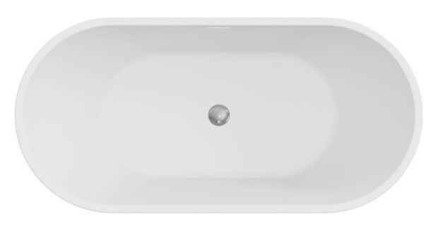 Koko Freestanding Acrylic Bath with Overflow, 1500mm