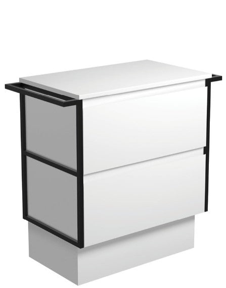 Amato Satin White 750 Cabinet on Kickboard