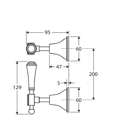 Lillian Lever Wall Top Assemblies