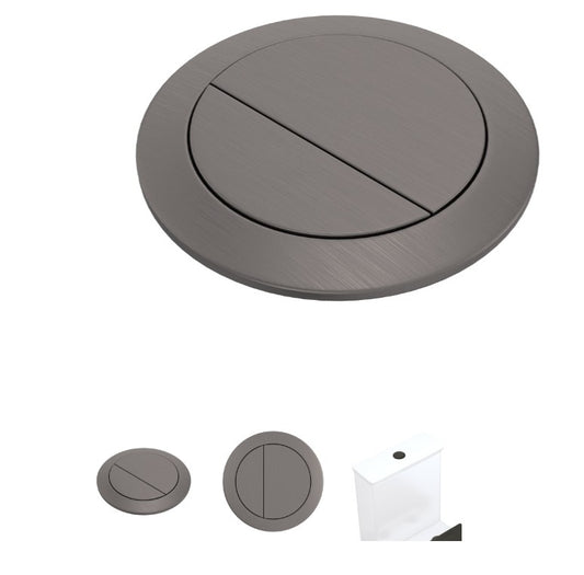 Back to Wall Round Toilet Flush Buttons, PVD Gun Metal