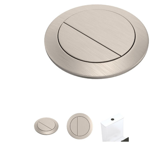 Back to Wall Round Toilet Flush Buttons, PVD Brushed Nickel