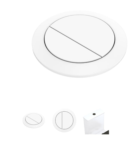 Back to Wall Round Toilet Flush Buttons, Gloss White