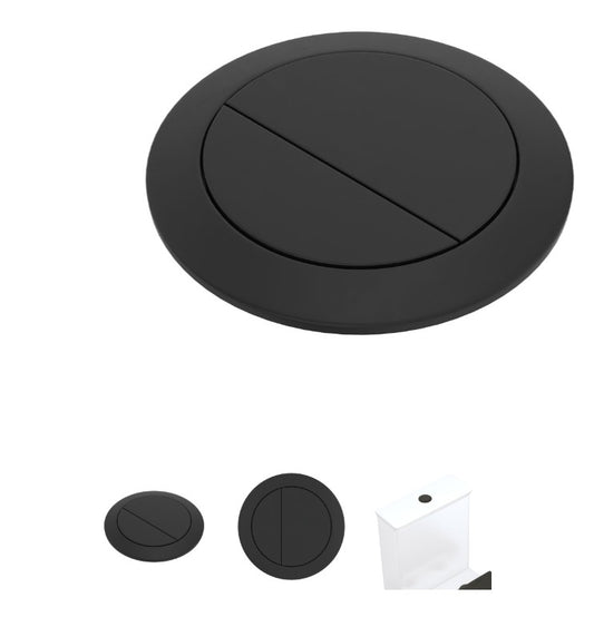 Back to Wall Round Toilet Flush Buttons, Matte Black